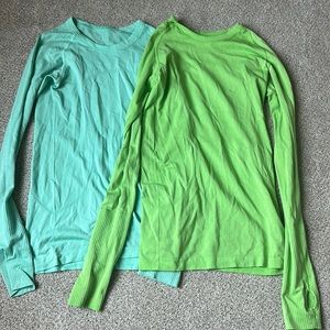 Lululemon Swiftly Long Sleeves Size 4. Color Blue and Green. Both of them